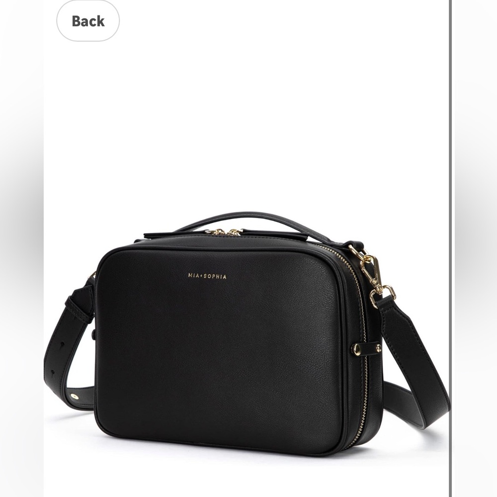 Mia+Sofia genuine leather diaper purse